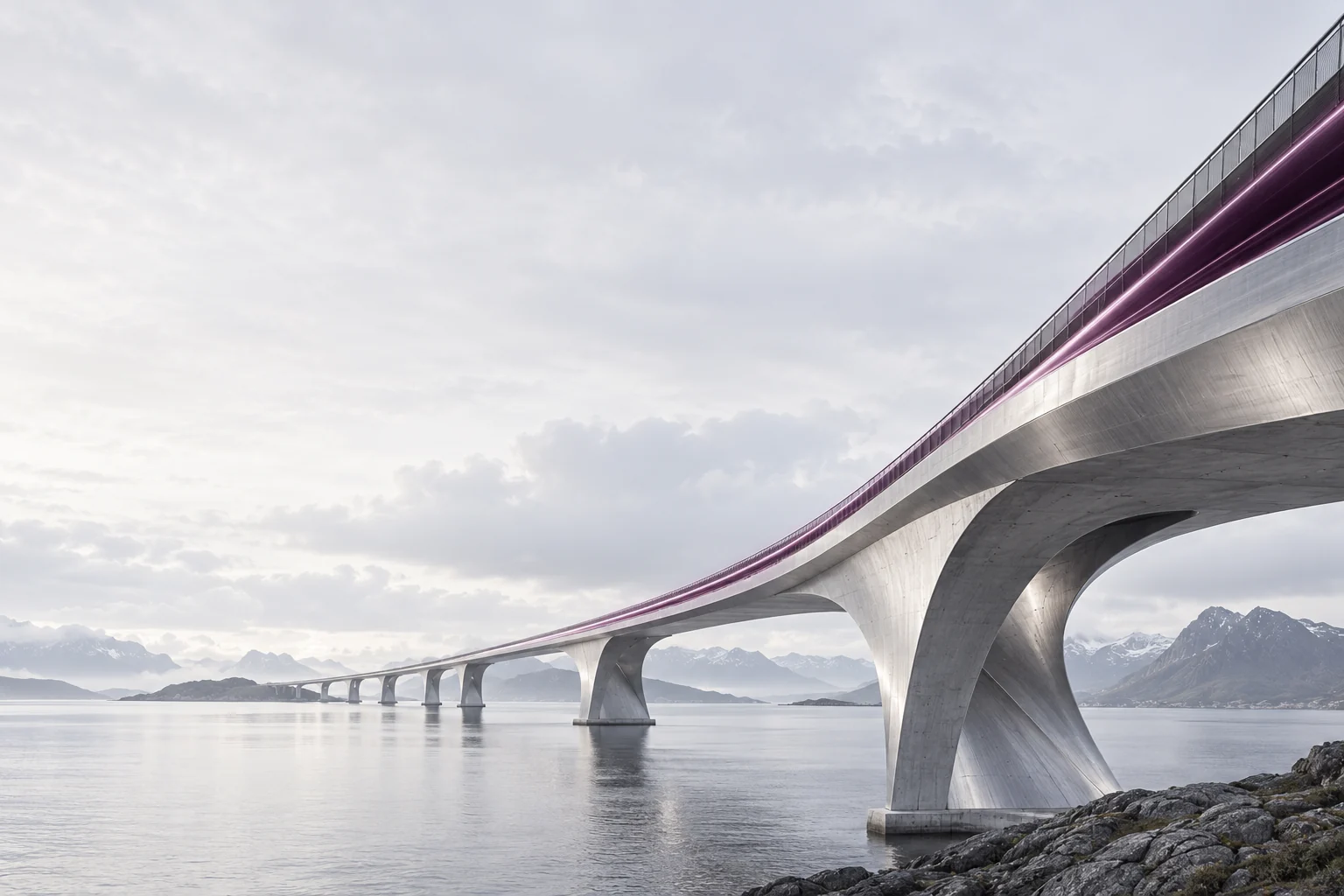 Sculptural bridge connecting two horizons